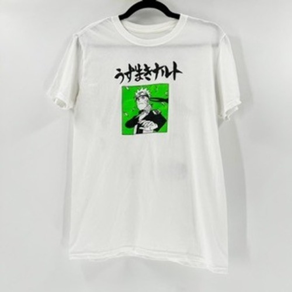 Naruto Shippuden Broken‎ Fate White Graphic Print Anime Manga T-Shirt
